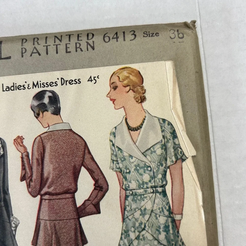 McCall Antique Early 1900's Pattern #6413 Ladies/Misses Dress HTF RARE‎